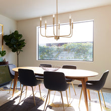 Tethysia 6-Light 22" Modern Plating Brass Chandelier, Candlesticks