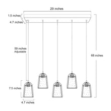 Anasipia 5-Light 29-in Wood Farmhouse Cluster Kitchen Island Light