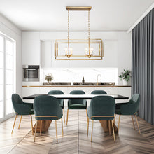 Hoyueren 8-Light 31.9-in Brass Modern Rectangle Kitchen Island Light