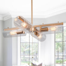 Tethysia 4-Light 24.5" Modern Gold Chandelier, Cylinders