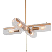 Tethysia 4-Light 24.5" Modern Gold Chandelier, Cylinders