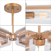 Tethysia 4-Light 24.5" Modern Gold Chandelier, Cylinders