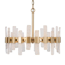 Tethysia 6-Light 18" Modern Glass Gold Chandelier, Wagon Wheel