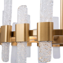 Tethysia 6-Light 18" Modern Glass Gold Chandelier, Wagon Wheel