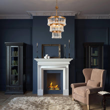 Rutilar 6-Light 16" Coastal Gold Chandelier, Tiered Wood Beads