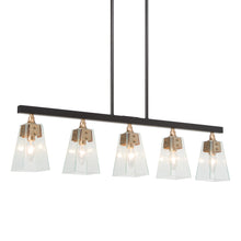 Dendrophylax 5-Light 34"Modern Cone Glass Black Chandelier, Linear