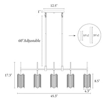 Hemaaolay 5-Light 45-in Black Modern Linear Kitchen Island Light