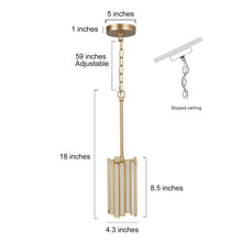 Hemaaolay 1-Light 4" Gold Modern Cylinder Pendant Light Fixtures