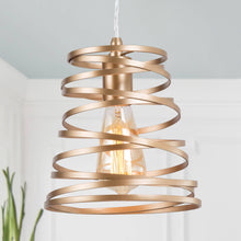Chynoweth 1-Light 8" Gold Modern Spiral Pendant Light Fixtures