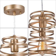Chynoweth 1-Light 8" Gold Modern Spiral Pendant Light Fixtures