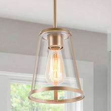 Trakchifu 1-Light 7" Gold Modern Cylinder Pendant Light Fixtures