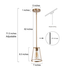 Trakchifu 1-Light 7" Gold Modern Cylinder Pendant Light Fixtures