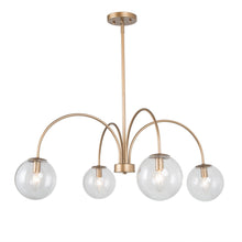Balohimen 4-Light 31.5" Modern Globe  Seeded Glass Gold Chandelier