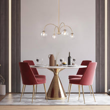 Balohimen 4-Light 31.5" Modern Globe  Seeded Glass Gold Chandelier