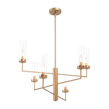 Bloodroot 6-Light 26" Modern Gold Chandelier, Sputnik Candlesticks
