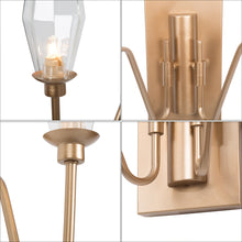 2-Light Modern Gold Wall with Clear Glass Wine Cup Wall Sconces