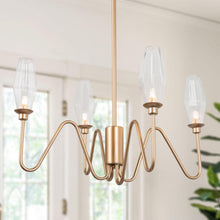 4-Light 23-in Gold Modern Candlestick Glass Kitchen Island Light