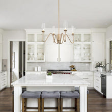 4-Light 23-in Gold Modern Candlestick Glass Kitchen Island Light