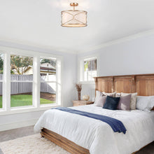 Fupotoss 3-Light Small Gold Semi-Flush-Mount Light