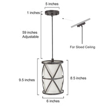 Muriryffa 1-Light 6" Black Modern Cylinder Pendant Light Fixtures