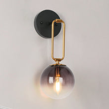 Nymphaea 1-Light Black and Gold Globe Colored Glass Wall Sconces