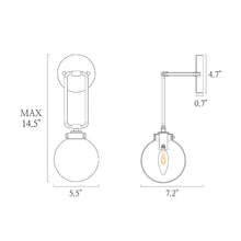 Nymphaea 1-Light Black and Gold Globe Colored Glass Wall Sconces
