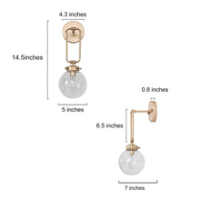 Unelefante 1-Light Modern Gold Globe Glass Armed Wall Sconces