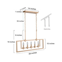 Unelefante 5-Light 28-in Gold Modern Rectangle Kitchen Island Light