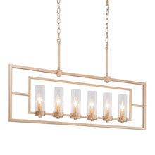 Unelefante 6-Light 37.5" Modern Gold Chandelier, Rectangle