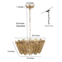 Agricsdle 3-Light 20" Modern Vintage Gold Chandelier, Drum