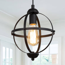 Resplender 1-Light 9.5" Black Industrial Globe Pendant Light Fixtures