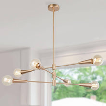 Unelefante 6-Light 31" Modern Gold Chandelier, Sputnik Lighting