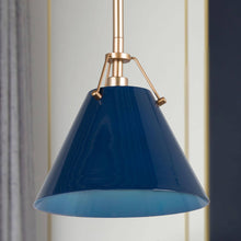 Colbert 1-Light 8" Blue Modern Cone Pendant Light Fixtures