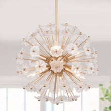 Adonis 6-Light 16" Modern Glass Gold Chandelier, Globe
