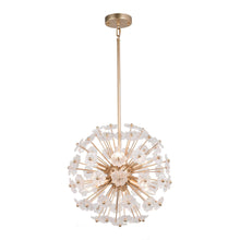 Adonis 6-Light 16" Modern Glass Gold Chandelier, Globe
