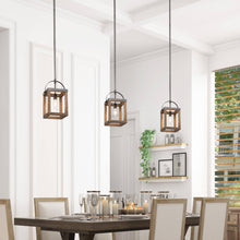 Comondnut 1-Light Mini Wood Farmhouse Pendant Light Fixtures
