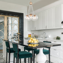 Serenitee 5-Light 16.5" Modern Gold Chandelier, Clear Globe Glass