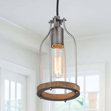 Pubunida 1-Light Mini Wood Farmhouse Pendant Light Fixtures