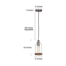 Pubunida 1-Light Mini Wood Farmhouse Pendant Light Fixtures