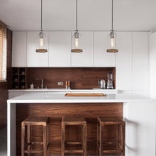 Pubunida 1-Light Mini Wood Farmhouse Pendant Light Fixtures