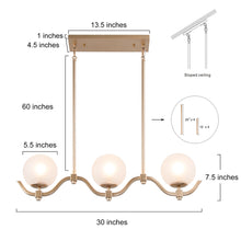 Marlon 3-Light 30-in Gold Modern Linear Kitchen Island Light