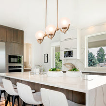 Marlon 3-Light 30-in Gold Modern Linear Kitchen Island Light