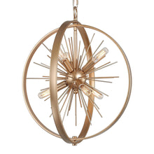 Iianmin 6-Light 18" Modern Gold Chandelier, Globe