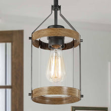 Lyranelle 1-Light Mini Wood Farmhouse Pendant Light Fixtures