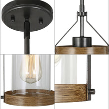 Lyranelle 1-Light Mini Wood Farmhouse Pendant Light Fixtures