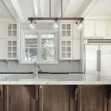 Amthyis 6-Light 27.5-in Wood Farmhouse Linear Kitchen Island Light
