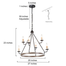 Lirienne 6-Light Large Black Chandelier