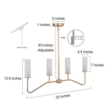 Alocasia 4-Light 32-in Gold Modern Linear Kitchen Island Light