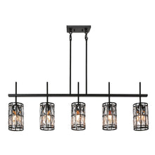 Chispa 5-Light 45-in Black Modern Linear Crystal Kitchen Island Light