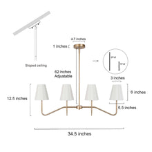 Alocasia 4-Light 34.5-in White&Gold Modern Linear Kitchen Island Light
